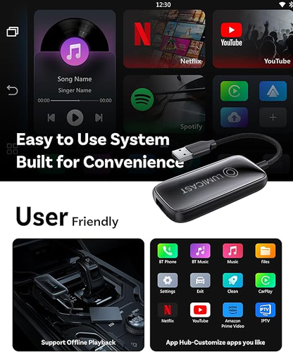 LumiCast™ AI Wireless Car Adapter